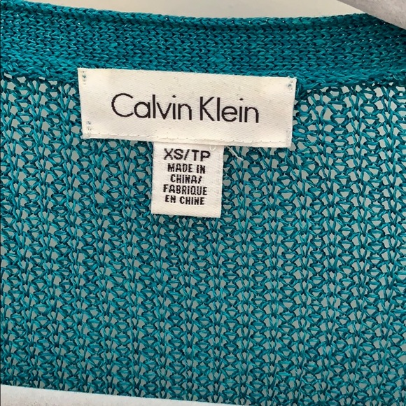 Calvin Klein Teal Cardigan - Picture 3 of 4